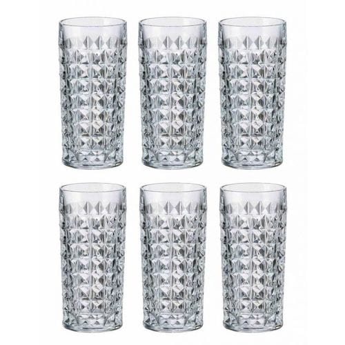 BOHEMIA GLASS Bohemia Crystal Tumbler Diamond Glass 260ml Set Of 6 (7284234223705)