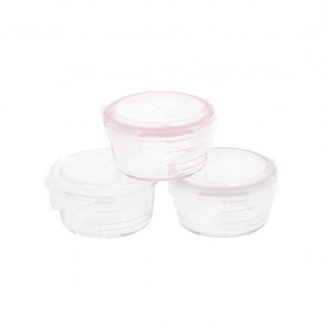 BoJungle Baby Bowl BoJungle Baby Bowls Glass White-Grey-Pink 3 Piece B500500 (7070666752089)