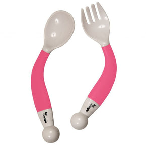 BoJungle Soft Spoon BoJungle Baby Bendable Spoon and Fork Pink B571100 (7070747230297)