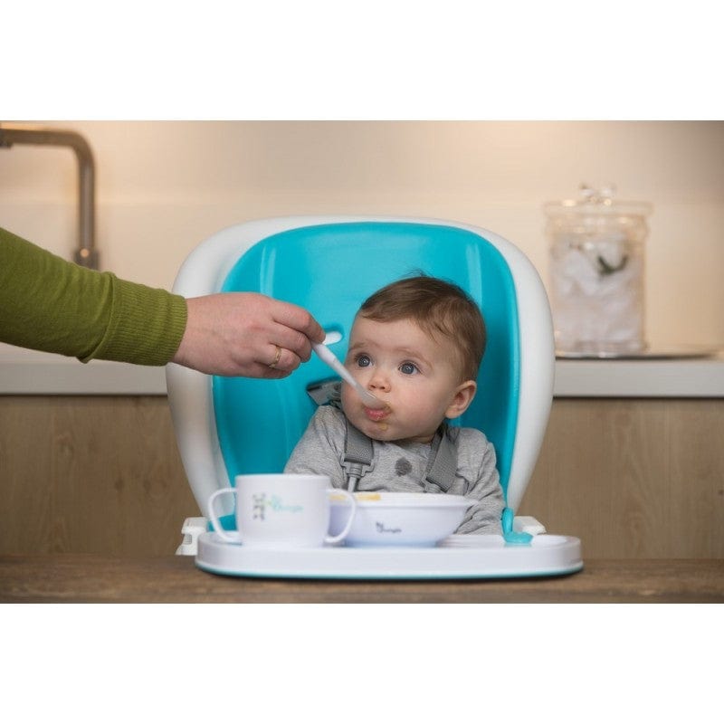 BoJungle Soft Spoon BoJungle Baby Soft Spoon Set 3 Piece Grey - White - Turquoise B571010 (7070743658585)