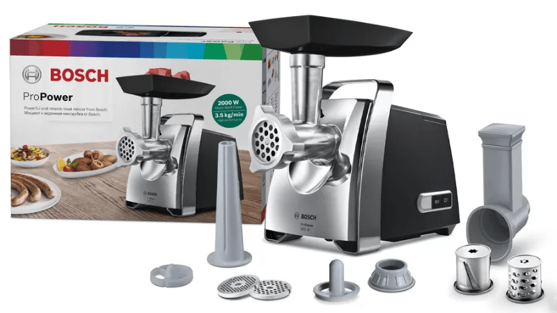 Bosch Meat Mincer Bosch Meat Mincer ProPower 700 W Black & Silver   MFW67440 (2061775765593)