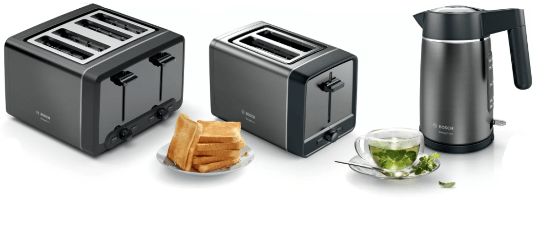 Bosch TOASTER Bosch 4 Slice Toaster DesignLine Graphite TAT5P445GB (6792734703705)