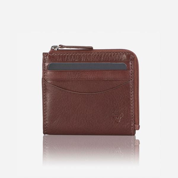 Brando Wallet BROWN Brando Slimline Zip Card Leather Wallet Brown (6576101851225)