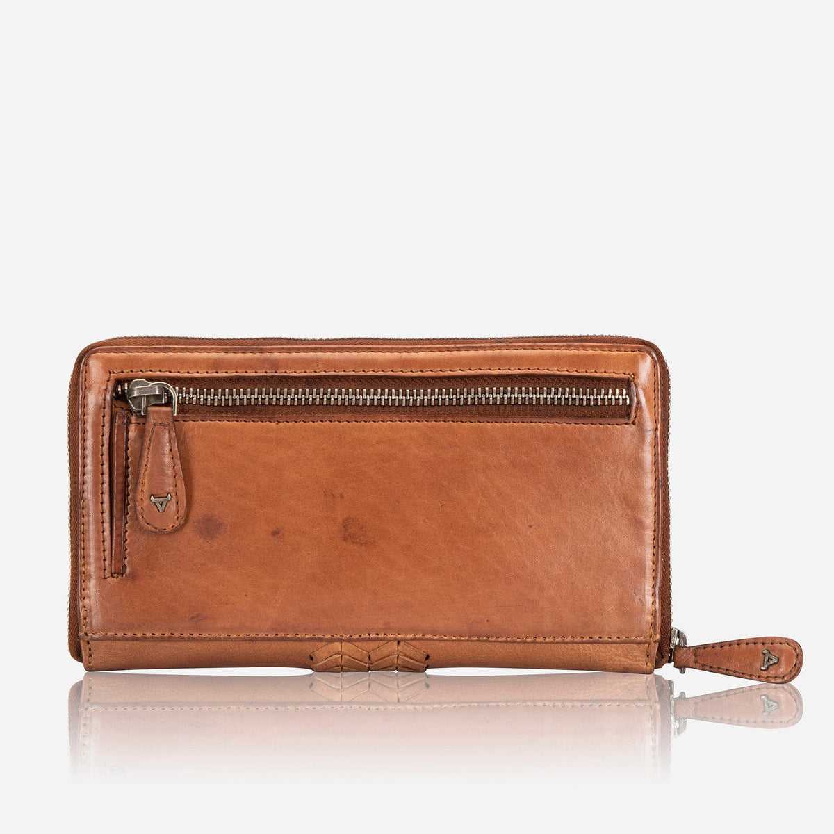 Brando Wallets Brando Large Zip Around Purse Cognac (7225693012057)