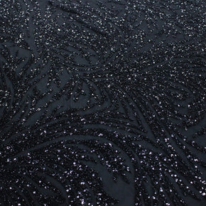 BRIDAL FABRIC Dress Fabrics Beaded Bridal Lace Fabric Black 130cm (7114928750681)