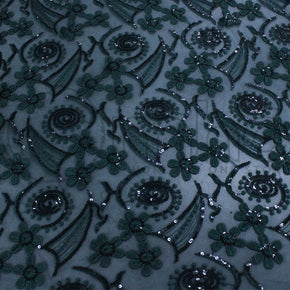 BRIDAL FABRIC Dress Fabrics Bottle Green Courtney Lace Fabric 120cm (7263431655513)