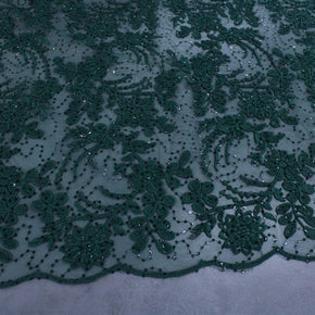 BRIDAL FABRIC Dress Fabrics Rosalia Guipure Lace Fabric Bottle Green 120cm (7256529928281)