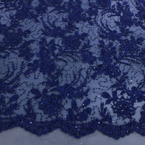 BRIDAL FABRIC Dress Fabrics Rosalia Guipure Lace Fabric Navy 120cm (7256523178073)