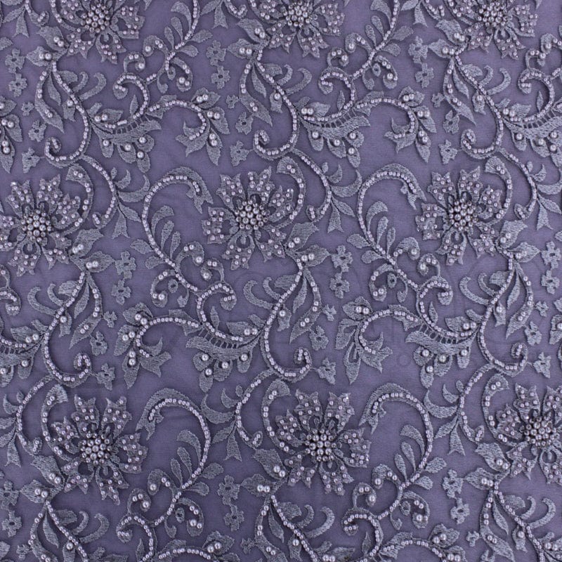 BRIDAL FABRIC Fabric Beaded Lace Fabric Mauve 120cm (7121802854489)