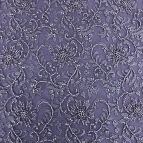 BRIDAL FABRIC Fabric Beaded Lace Fabric Mauve 120cm (7121802854489)