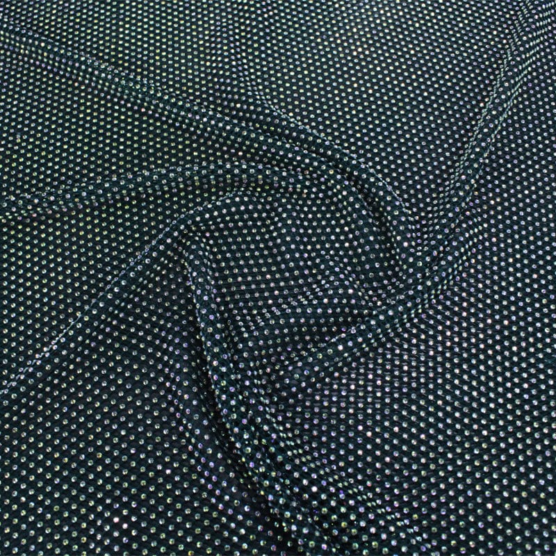 BRIDAL LACE Dress Fabrics Bottle Green Diamante Mesh Lace Fabric 120cm (7199597428825)