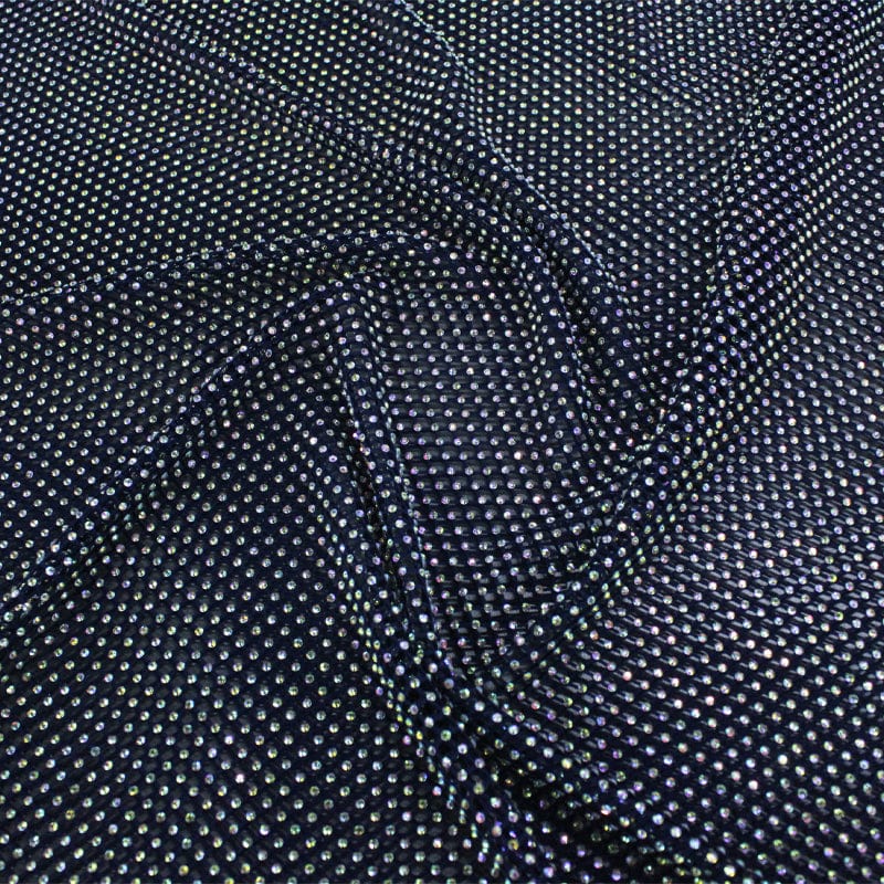 BRIDAL LACE Dress Fabrics Navy Diamante Mesh Lace Fabric 120cm (7199597428825)