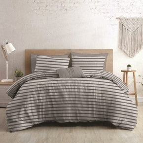 Bristol Duvet Cover Double Duvet Cover Set Bristol Grey Stripe Duvet Cover Set (6548227457113)