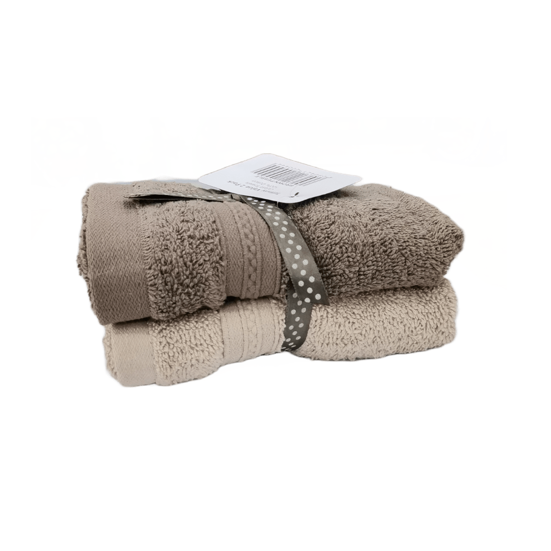 Bristol TOWEL Bristol Tiffany Pack Guest Towel 30x50  Brown/Pebble 2 Piece (7077528043609)
