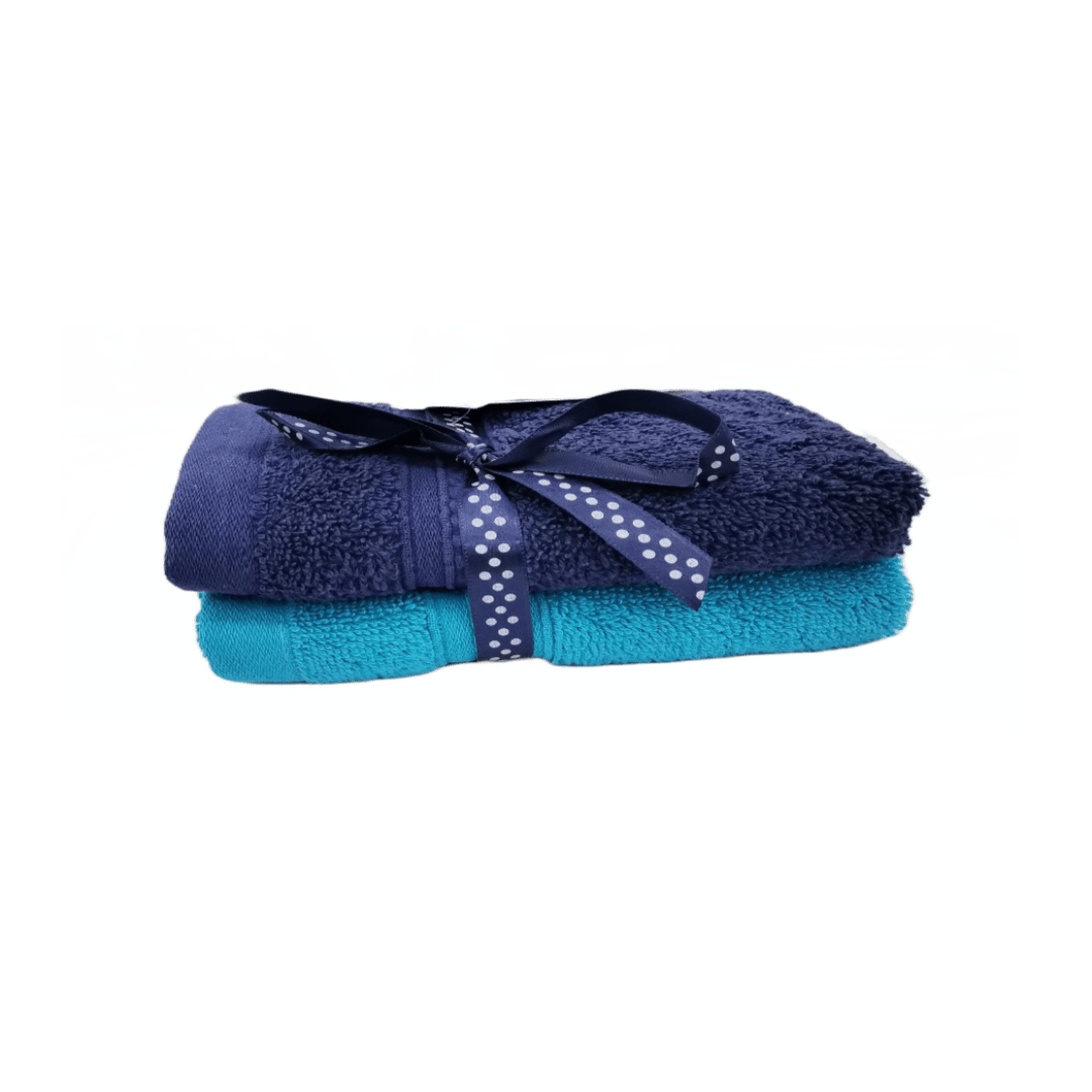 Bristol TOWEL Bristol Tiffany Pack Guest Towel 30x50  Teal/Navy 2 Piece (7077542494297)
