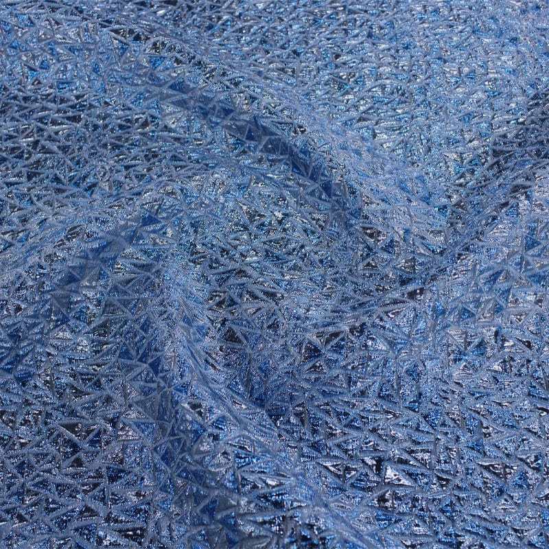 BROCADE Dress Fabrics Baby Blue Metallic Foil Brocade Fabric 150cm (7184013295705)