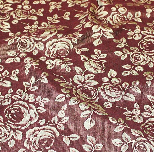 BROCADE Dress Fabrics Brocade Lancia Maroon 150Cm (4785439539289)