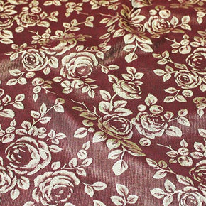 BROCADE Dress Fabrics Brocade Lancia Maroon 150Cm (4785439539289)