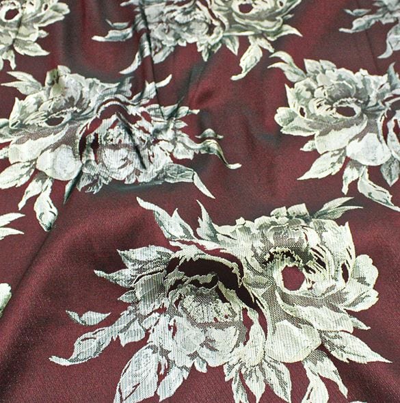 BROCADE Dress Fabrics Brocade Spigel Maroon 150 cm (4785441243225)