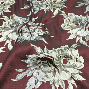 BROCADE Dress Fabrics Brocade Spigel Maroon 150 cm (4785441243225)