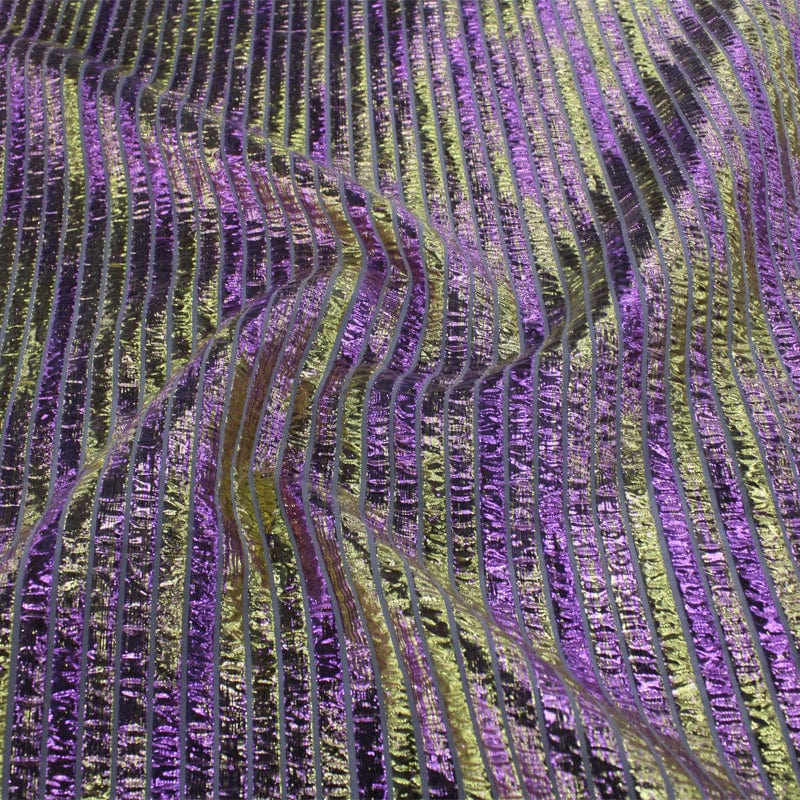 BROCADE Dress Fabrics Metallic Foil Stripe Brocade Fabric 150cm (7184019456089)