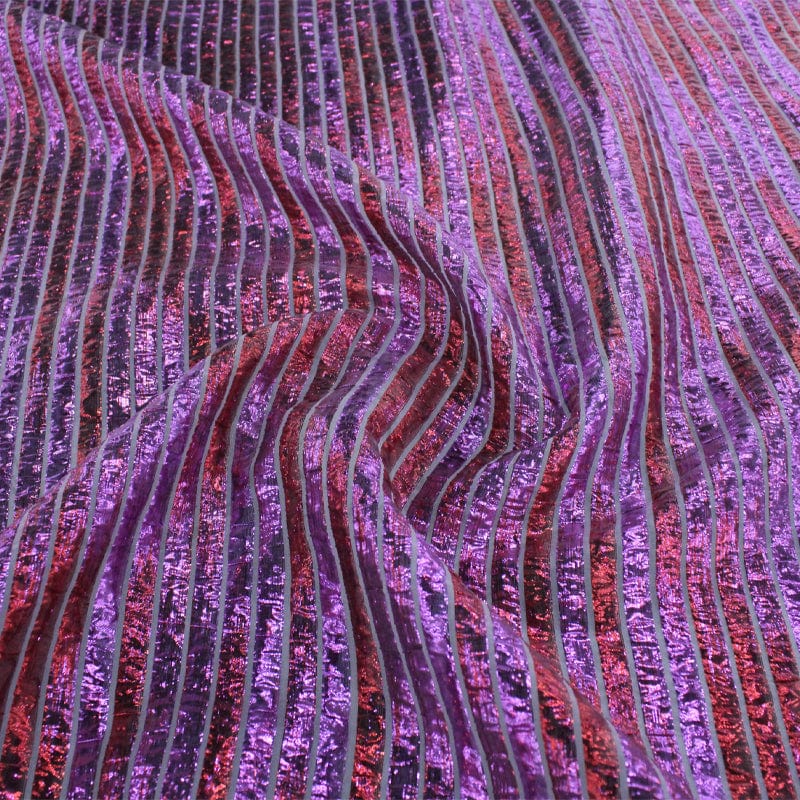 BROCADE Dress Fabrics Metallic Foil Stripe Brocade Fabric 150cm (7184019456089)