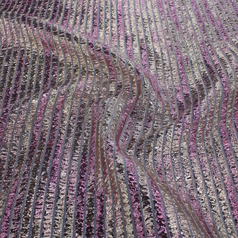 BROCADE Dress Fabrics Metallic Foil Stripe Brocade Fabric 150cm (7184019456089)
