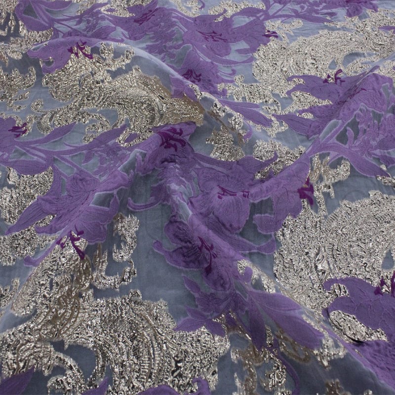 BROCADE Dress Fabrics Purple Brocade Fabric 150cm (7185897914457)