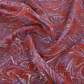 BROCADE Dress Fabrics Rosa Brocade Orange/Lilac Fabric 150cm (7283450413145)