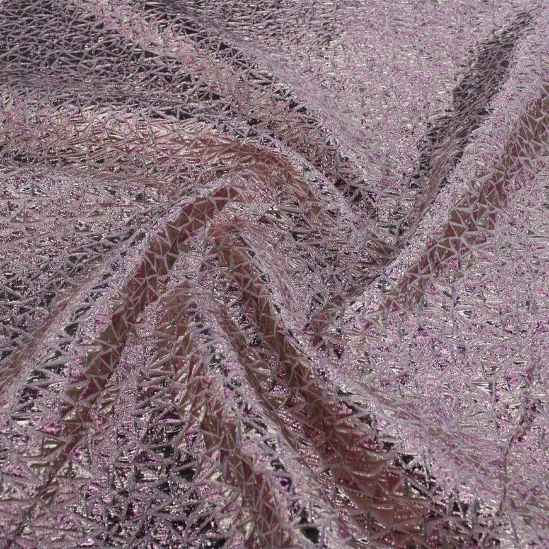 BROCADE Dress Fabrics Rose Gold Metallic Foil Brocade Fabric 150cm (7184013295705)