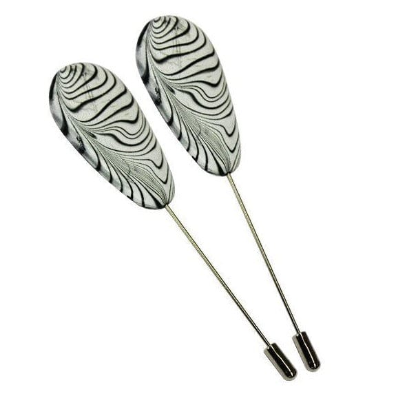 BROOCHES Habby Brooch Pin Black & White (4781946208345)