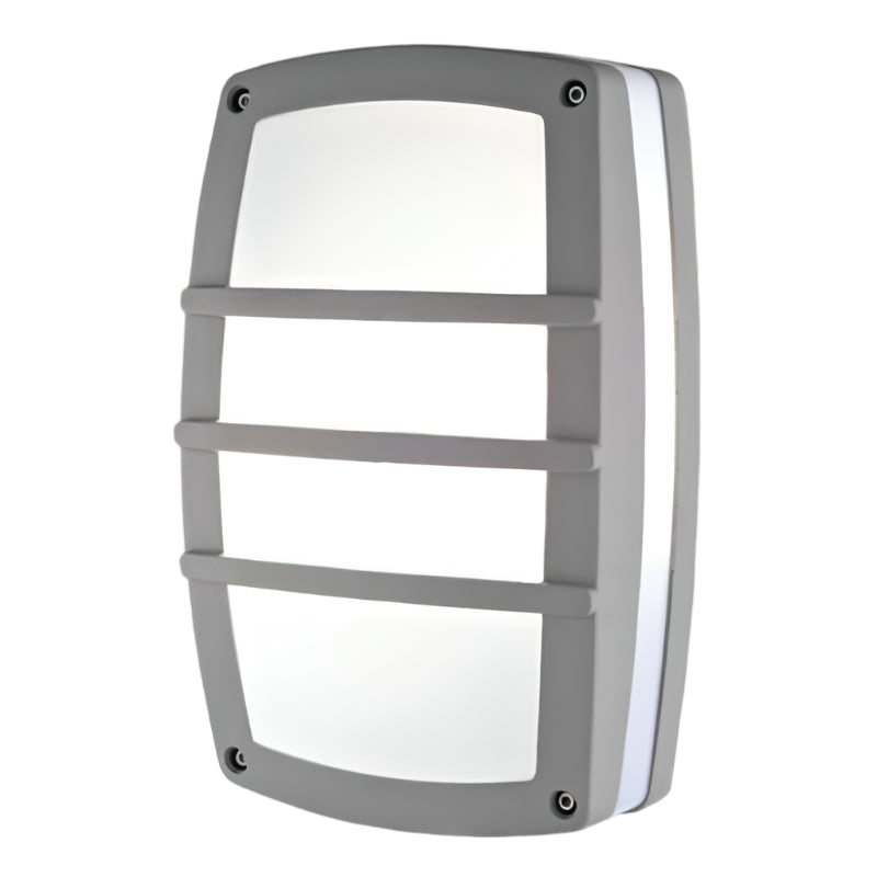 bulkheads Furniture & Lights Bulkhead Silver  Rect GRID PLAIN 2XE27 (2061684867161)