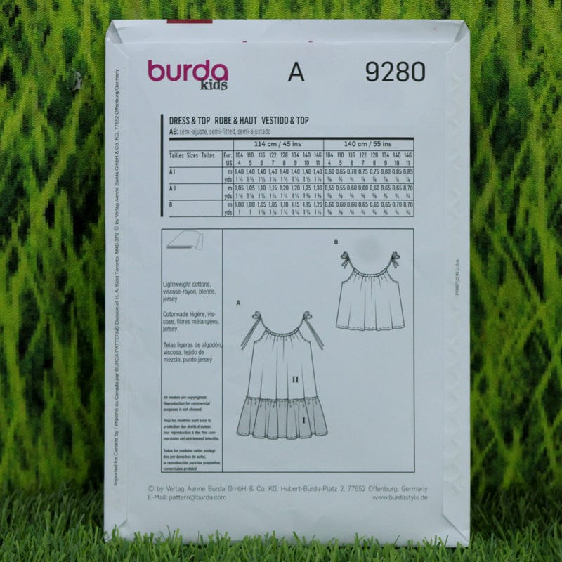 Burda Pattern Habby Burda Pattern 9280 (6651088207961)