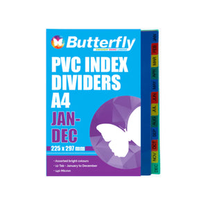 Butterfly Stationery Butterfly File Dividers 140 Micron Pp - A-Z 16 Dividers (7005219061849)