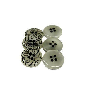 BUTTONS Habby Carded Buttons Black & Cream (4778496065625)