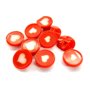 BUTTONS Habby Carded Buttons Red Hearts (4329960669273)