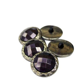 BUTTONS Habby Carded Buttons Round Purple (4778491838553)