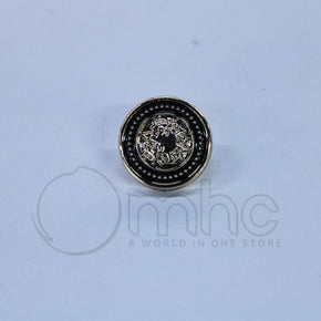 BUTTONS Habby Fancy Suit Button Black & Gold 28mm (7230022844505)