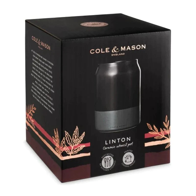 CALE & MASON SALT & PEPPER Cole & Mason Linton Ceramic Kitchen Utensil Storage Pot 160mm H822140 (7211244257369)