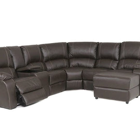 calgan Corner Lounge Suite 6 Piece Corner 1 Action + Console Pu Leather Brown (6980227104857)