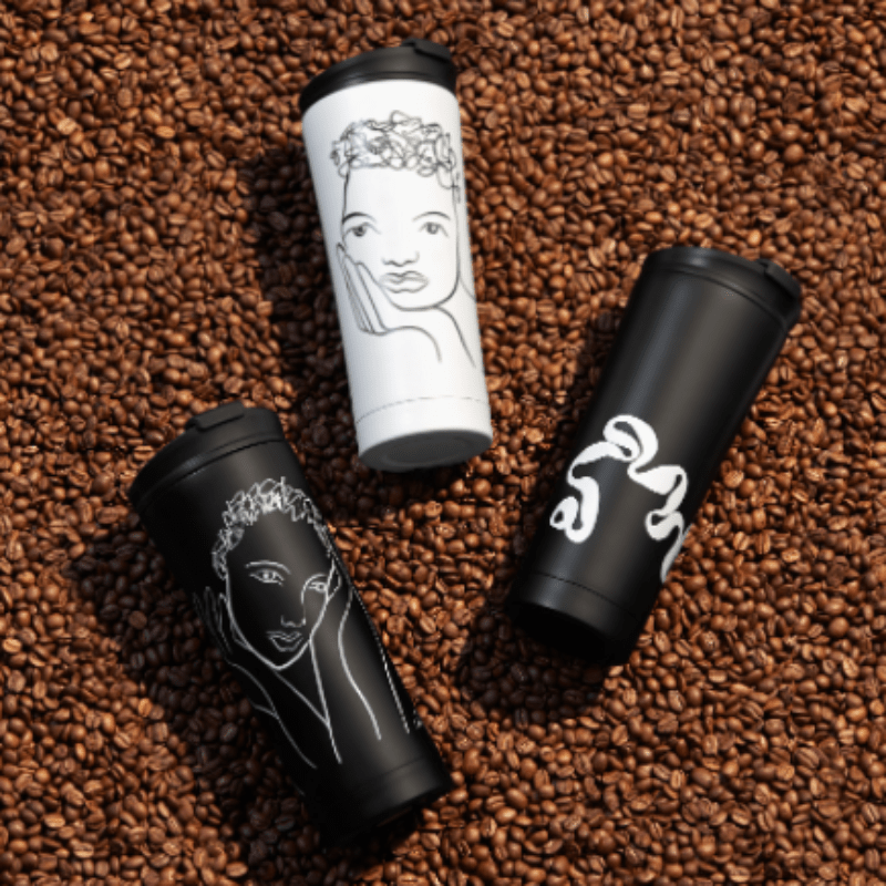 Carrol Boyes FLASK BOTTLE Carrol Boyes Travel Mug Knowing 18TMG-KNO-W-BL (6736760733785)