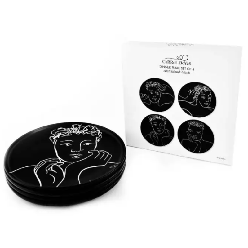 Carrol Boyes Platter Carrol Boyes Sketchbook Black Dinner Plate Set Of 4 (7101159309401)