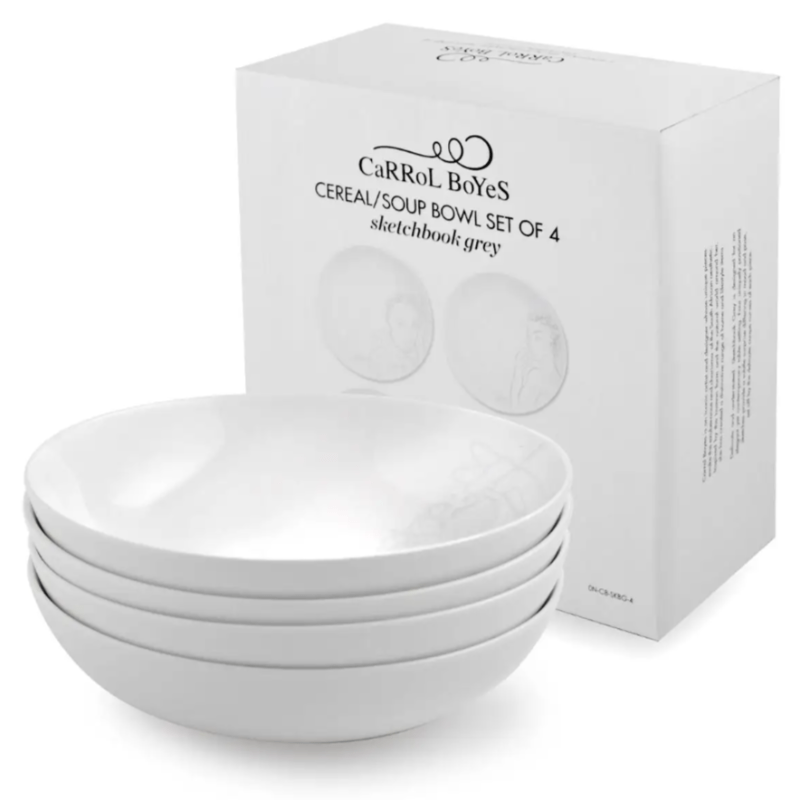 Carrol Boyes Platter Carrol Boyes Sketchbook Grey Cereal Soup Bowl Set Of 4 (7102337417305)