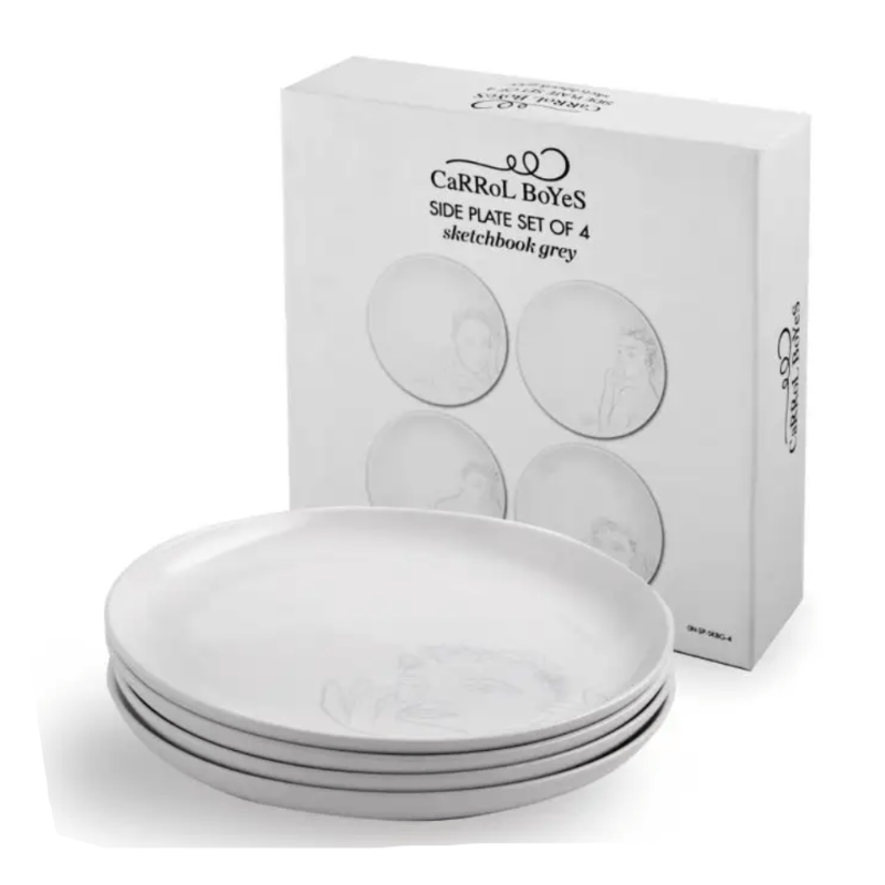Carrol Boyes Platter Carrol Boyes Sketchbook Grey Side Plate Set Of 4 (7102330994777)