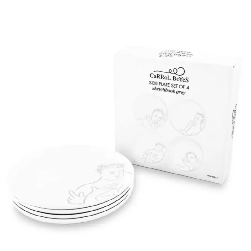 Carrol Boyes Platter Carrol Boyes Sketchbook Grey Side Plate Set Of 4 (7102330994777)