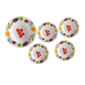 Casa Domani Dinner Set Casa Domani Italiana Rim Pasta Set Spring Vegetables 5 Piece LF0009 (7078816481369)