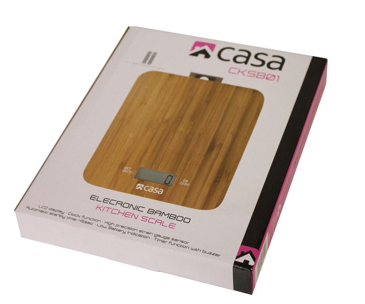 CASA Kitchen Scale Casa Elecronic Bamboo Kitchen Scale (4708617486425)