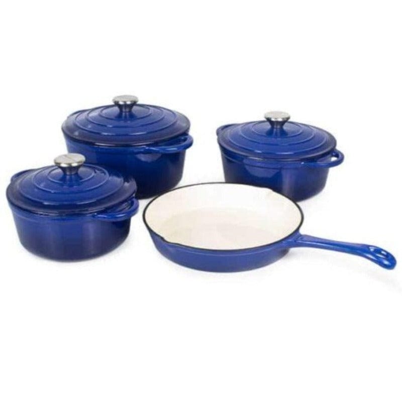 Cast Iron POTS Cast Iron Pot Set 7 Piece Blue Th184 (4794873708633)