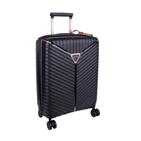 CELLINI Luggage Cellini Allure Hard Shell Medium 4 Wheel Trolley Case Black (7200122404953)