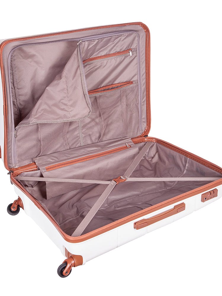 CELLINI Luggage Cellini Spinn Cabin Trolley Case White/Tan (7134123458649)